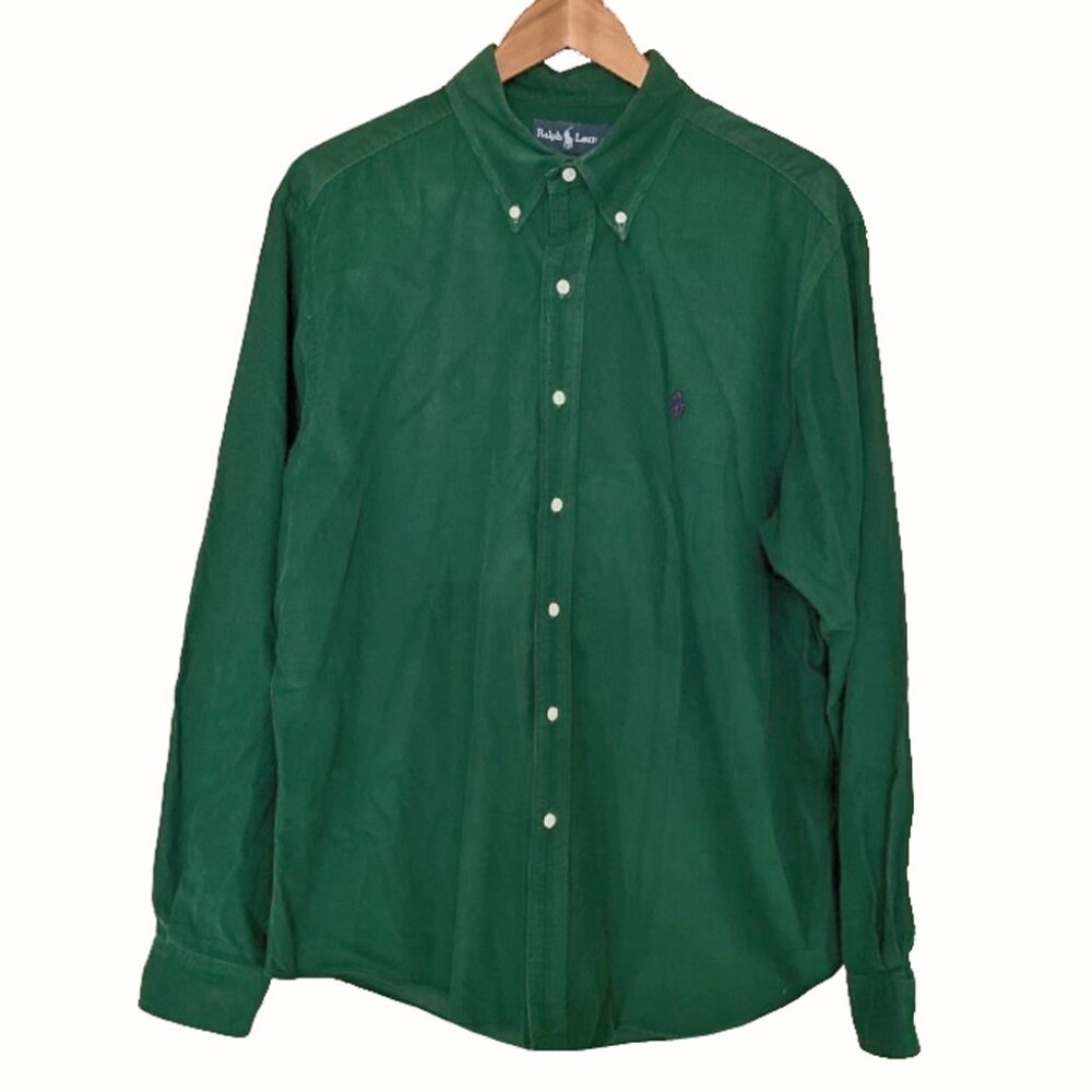 NEW Polo Ralph Lauren Fine Corduroy Shirt!  L  XL  Green  Soft Finewale Material